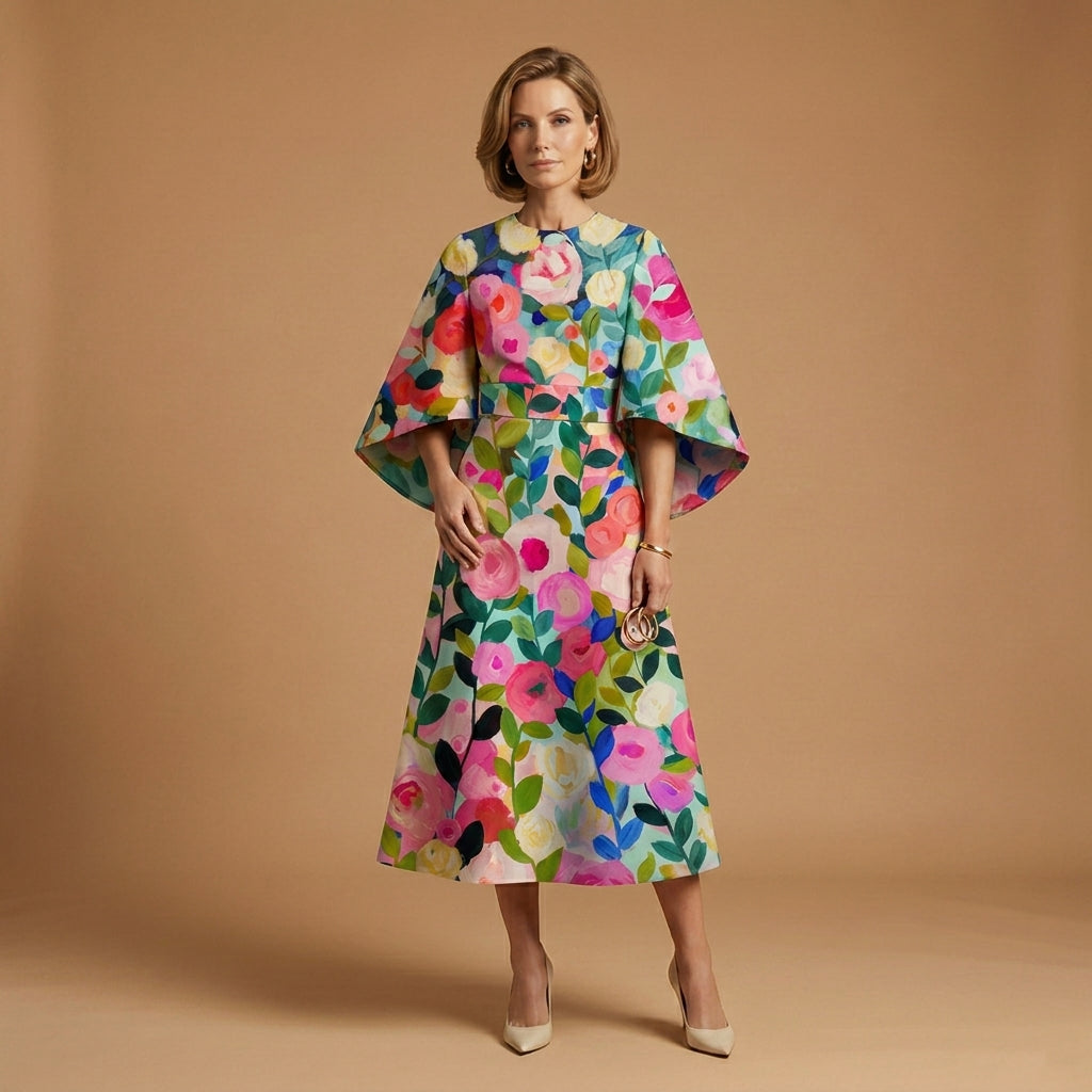 Lourmarin Round Neck Midi Dress
