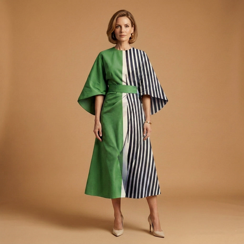 Lourmarin Round Neck Midi Dress