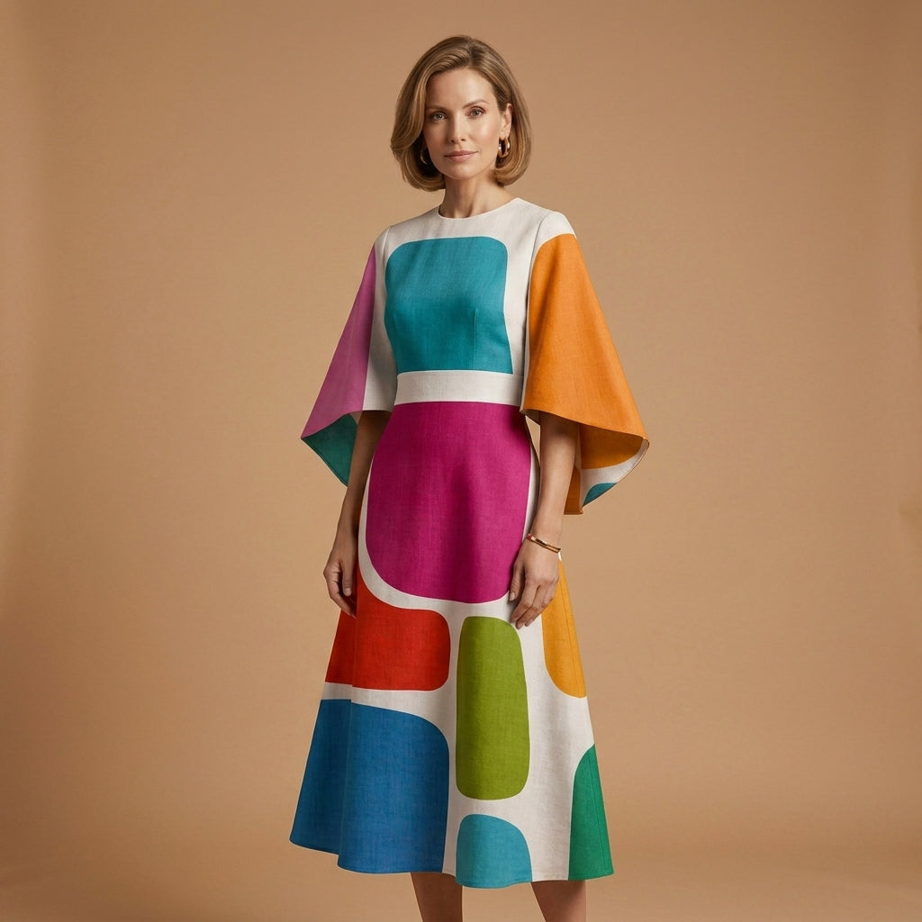 Lourmarin Round Neck Midi Dress