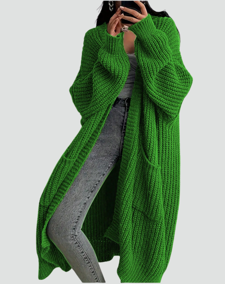 Perrine - Women's Longline Knit Cardigan with Pockets