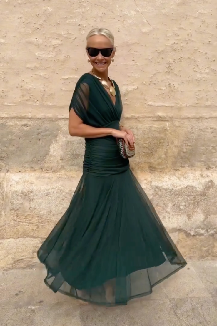 Women's Chiffon V-Neck Maxi Dress - photo 5