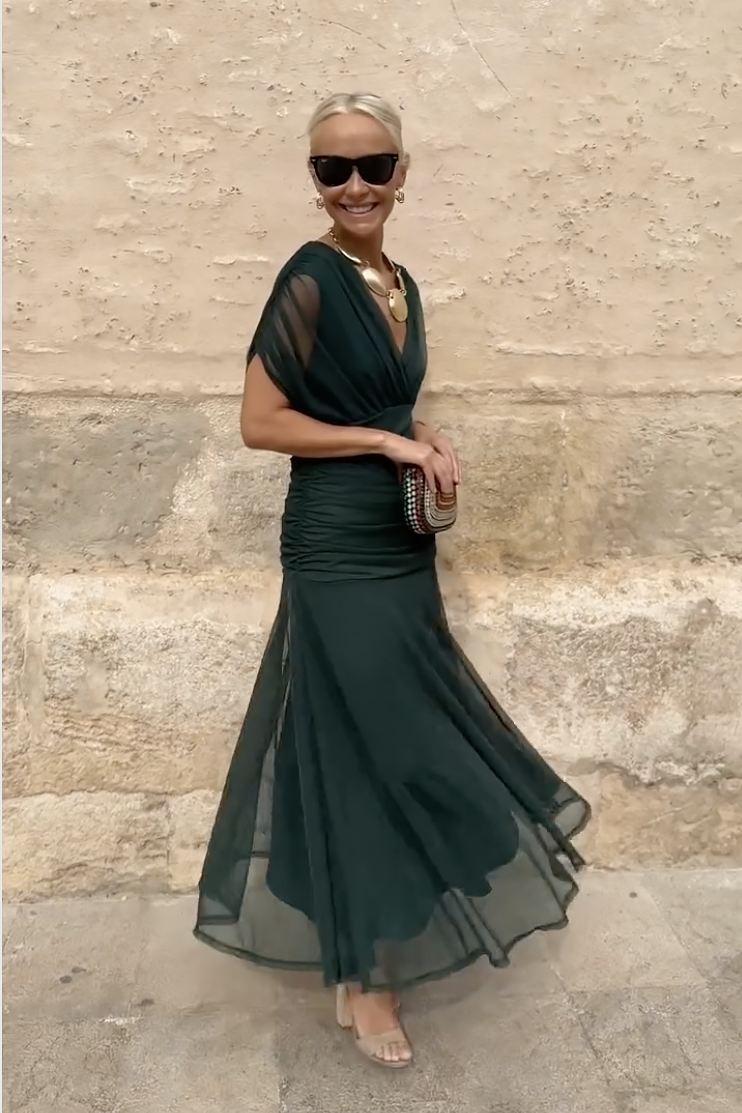 Women's Chiffon V-Neck Maxi Dress - photo 7