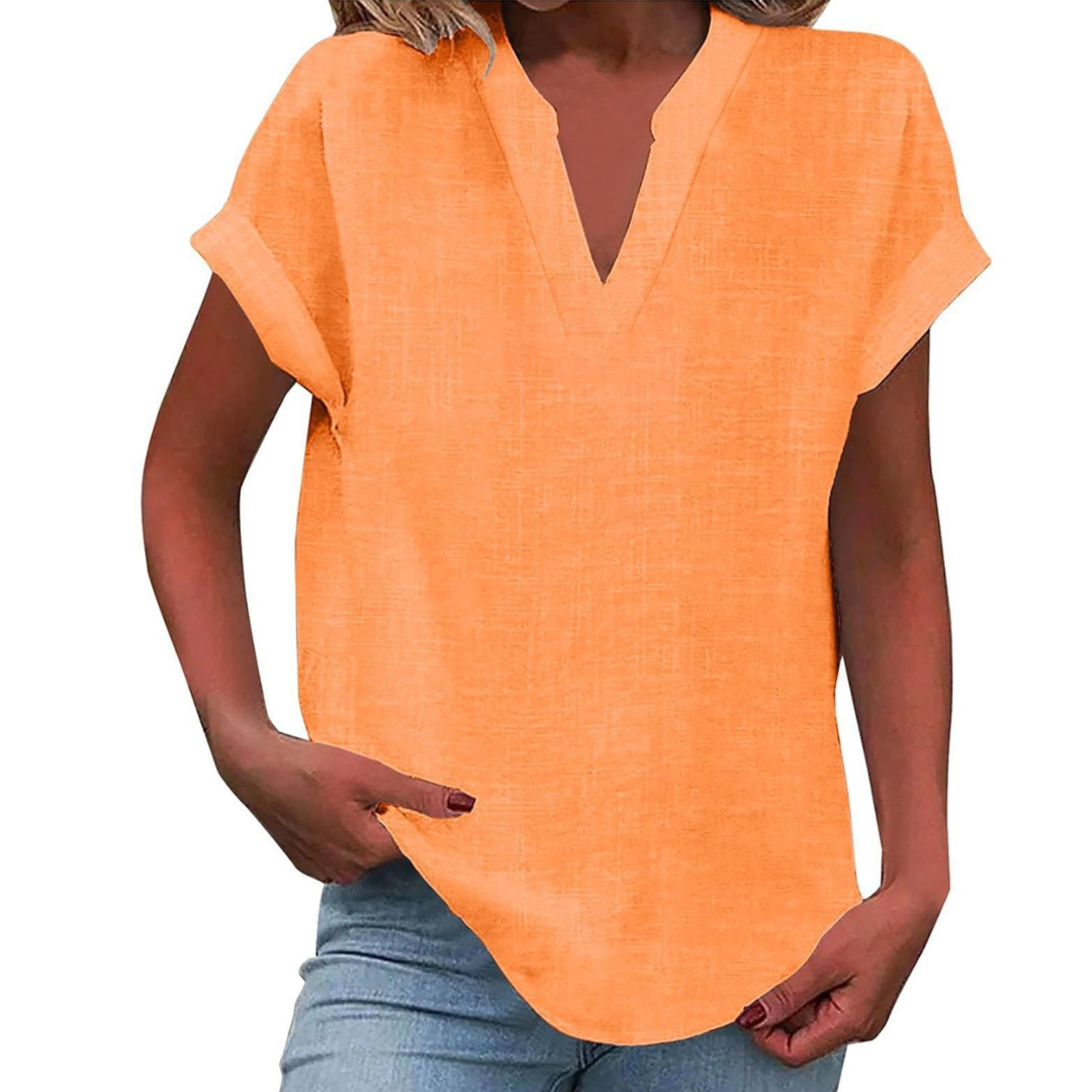 Women's V-Neck Loose Fit Summer Blouse for Everyday Wear - photo 8