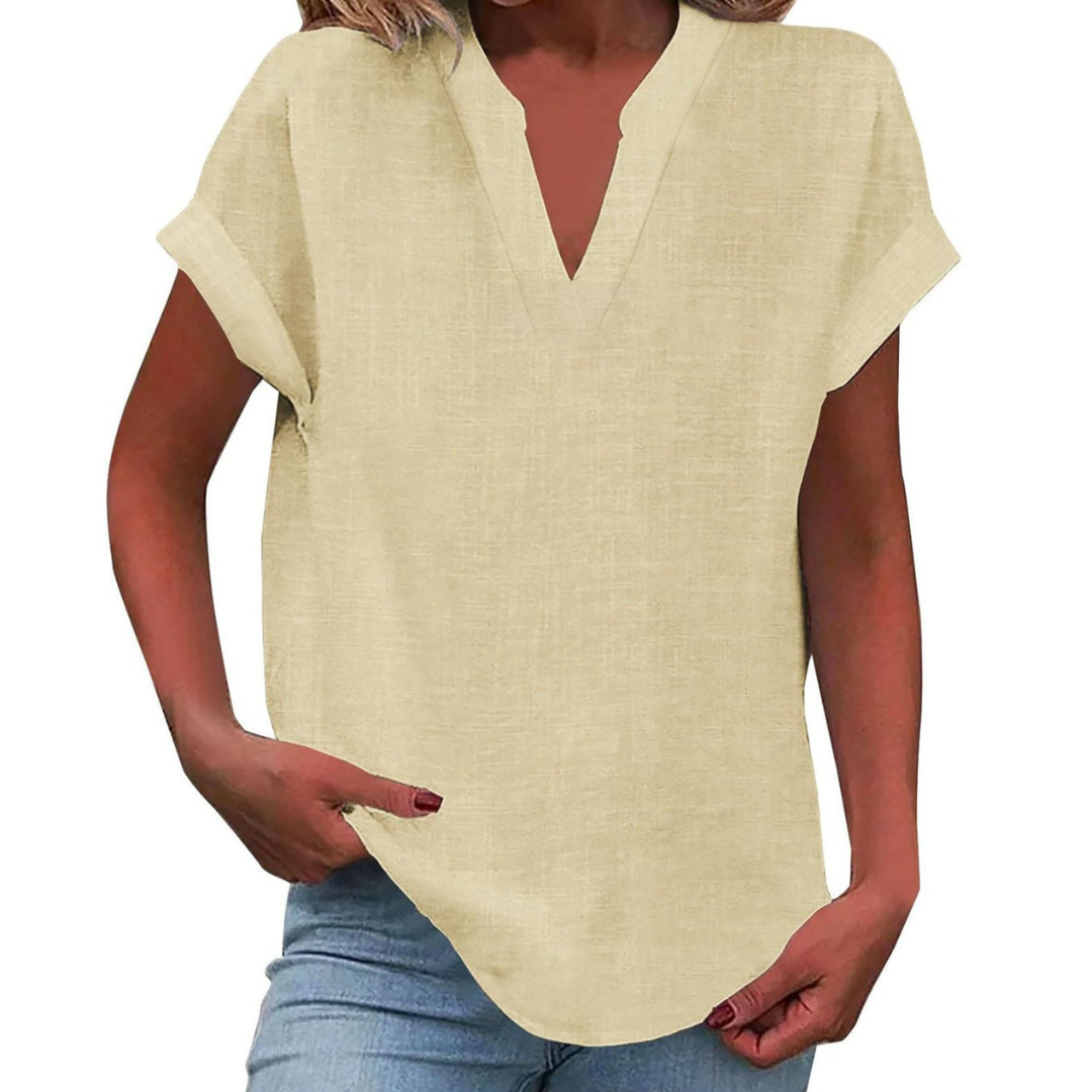 Women's V-Neck Loose Fit Summer Blouse for Everyday Wear - photo 7