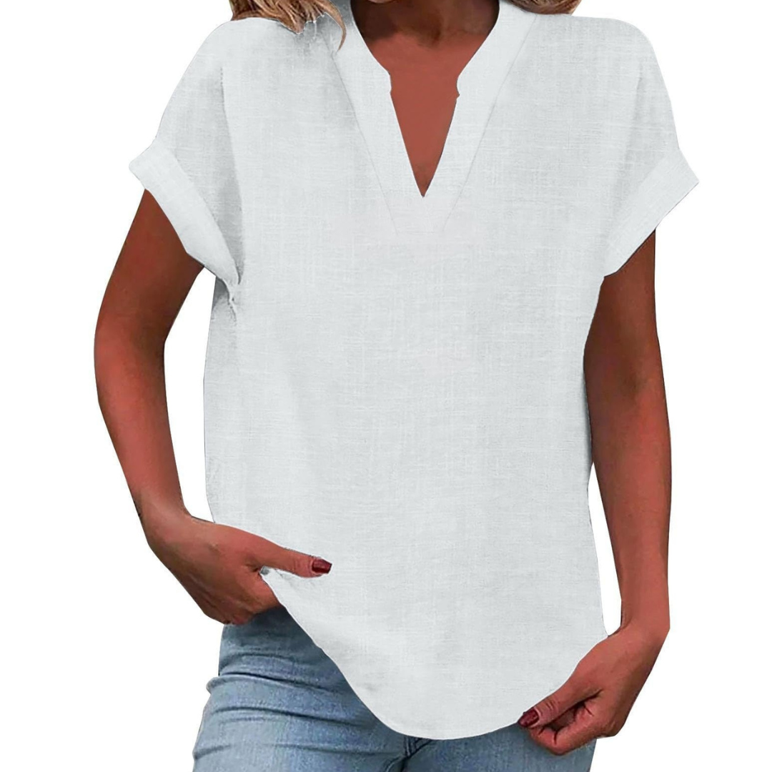 Women's V-Neck Loose Fit Summer Blouse for Everyday Wear - photo 9
