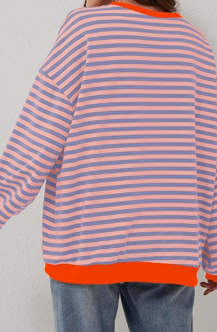 Pulover Confortabil Oversized cu Dungi