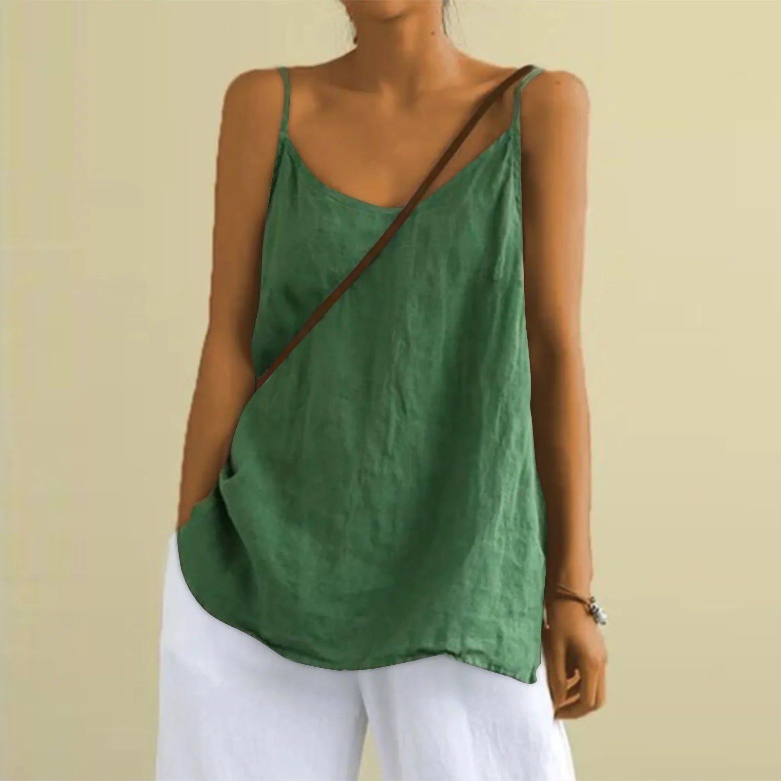 Women's Lightweight Linen V-Neck Summer Top