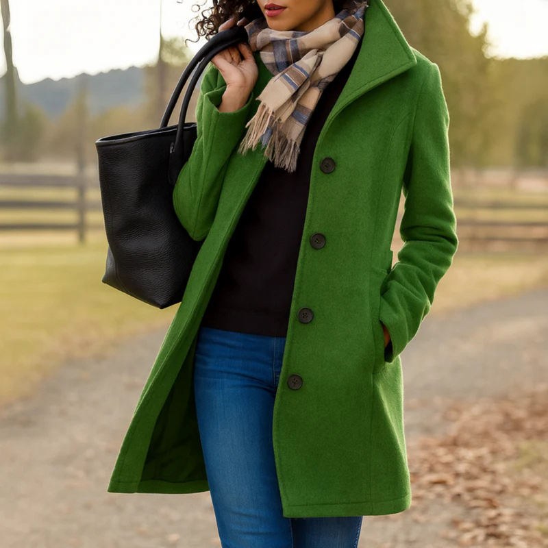 Women's Tailored Coat with Double Breasted Front