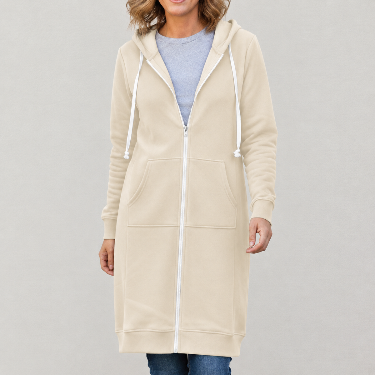 Veronica - Women's Long Hooded Jumper