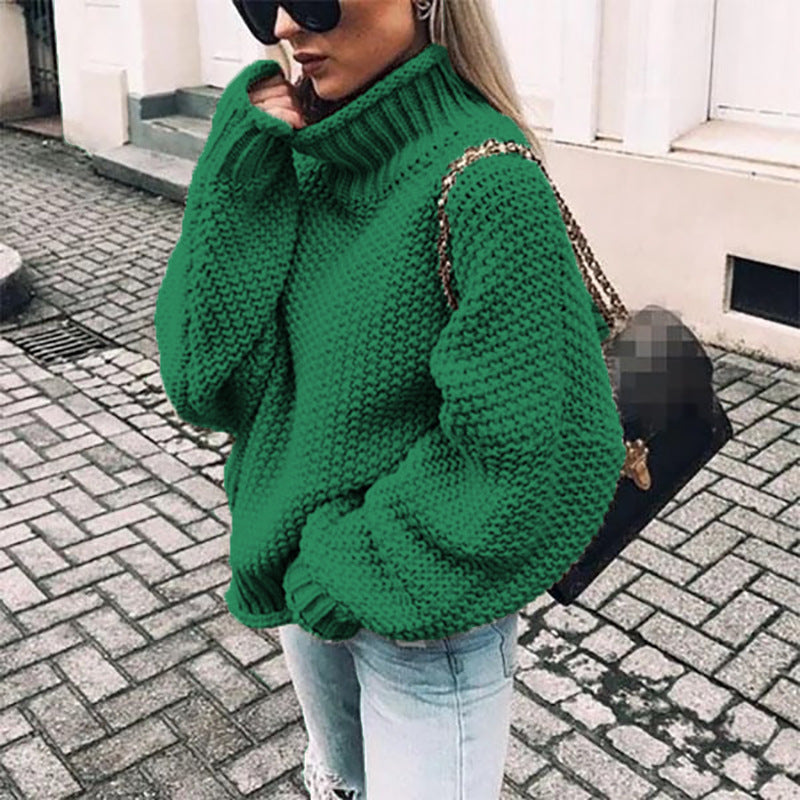Bella - Maglione dolcevita a maglia grossa da donna