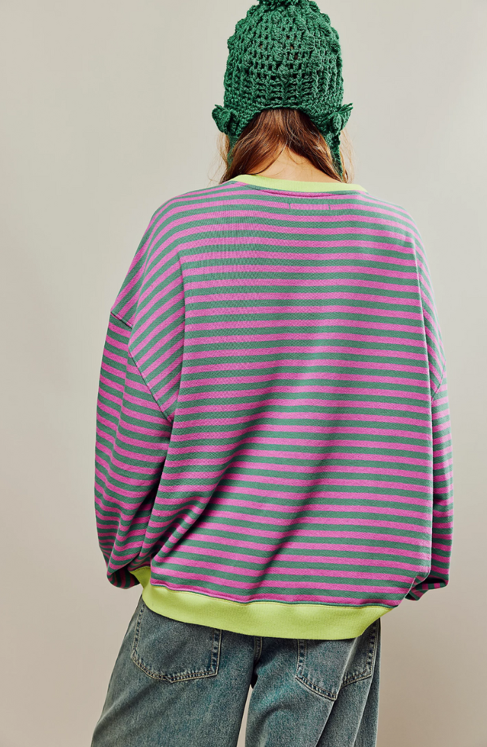 Pulover Confortabil Oversized cu Dungi