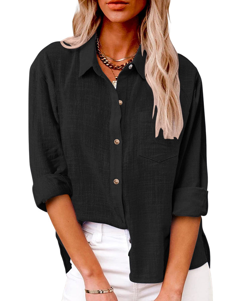 Women's Oversized Shirt with Chest Pocket