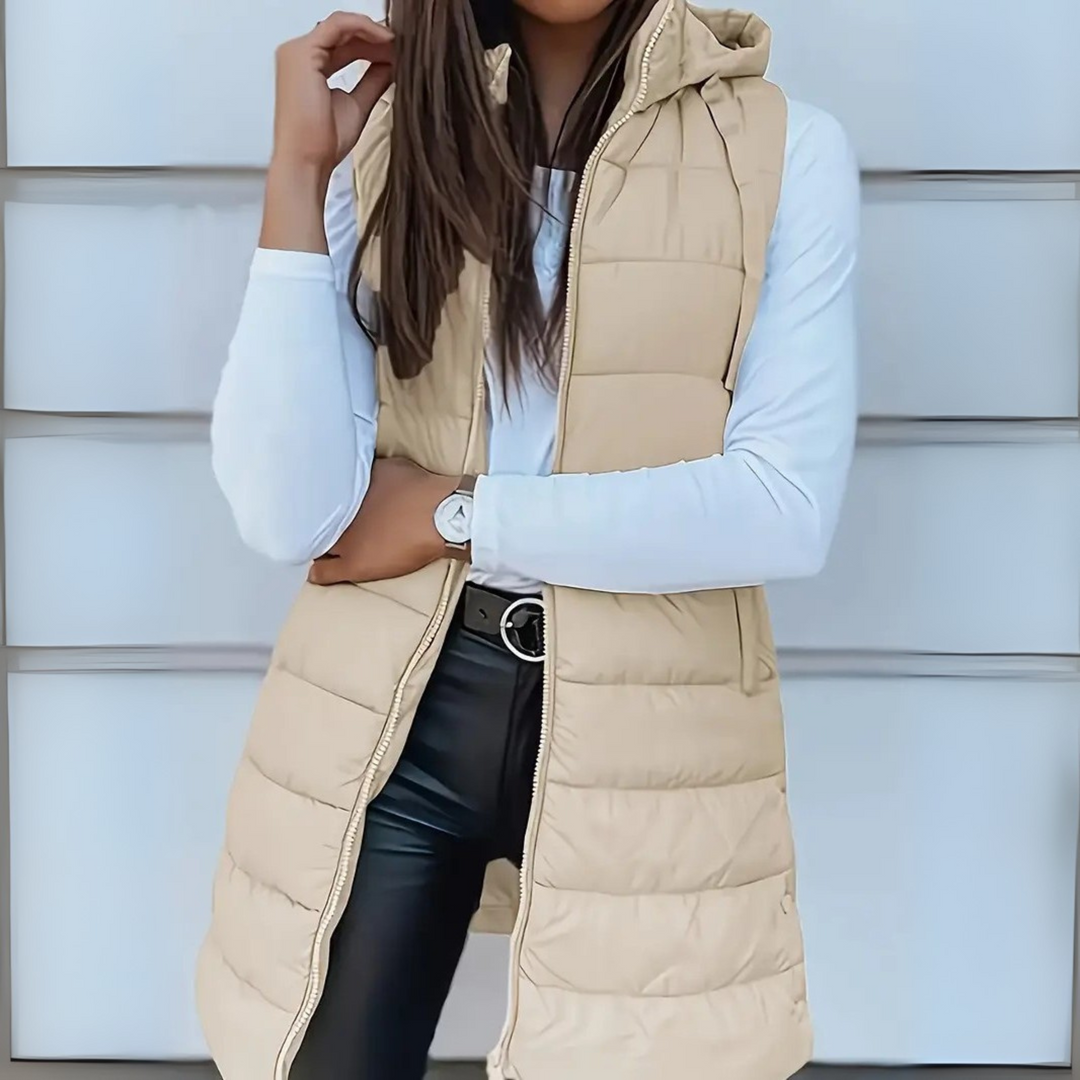 Women's Sleeveless Puffer Vest with Hood - photo 3