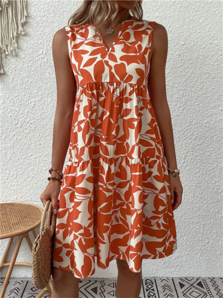 Rochie de vară în formă de A florală pentru femei