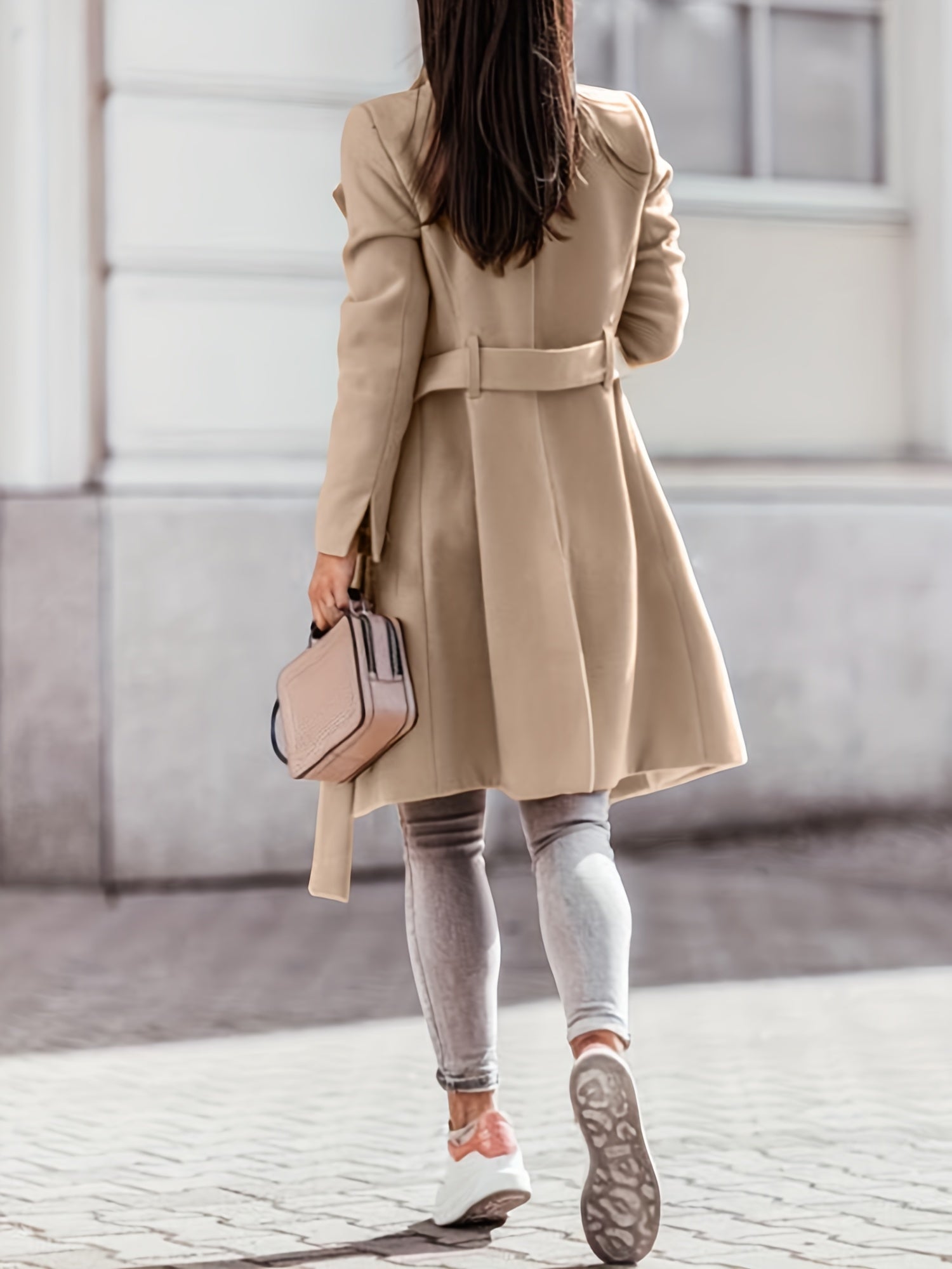Women's Trench Coat with Long Classic Silhouette
