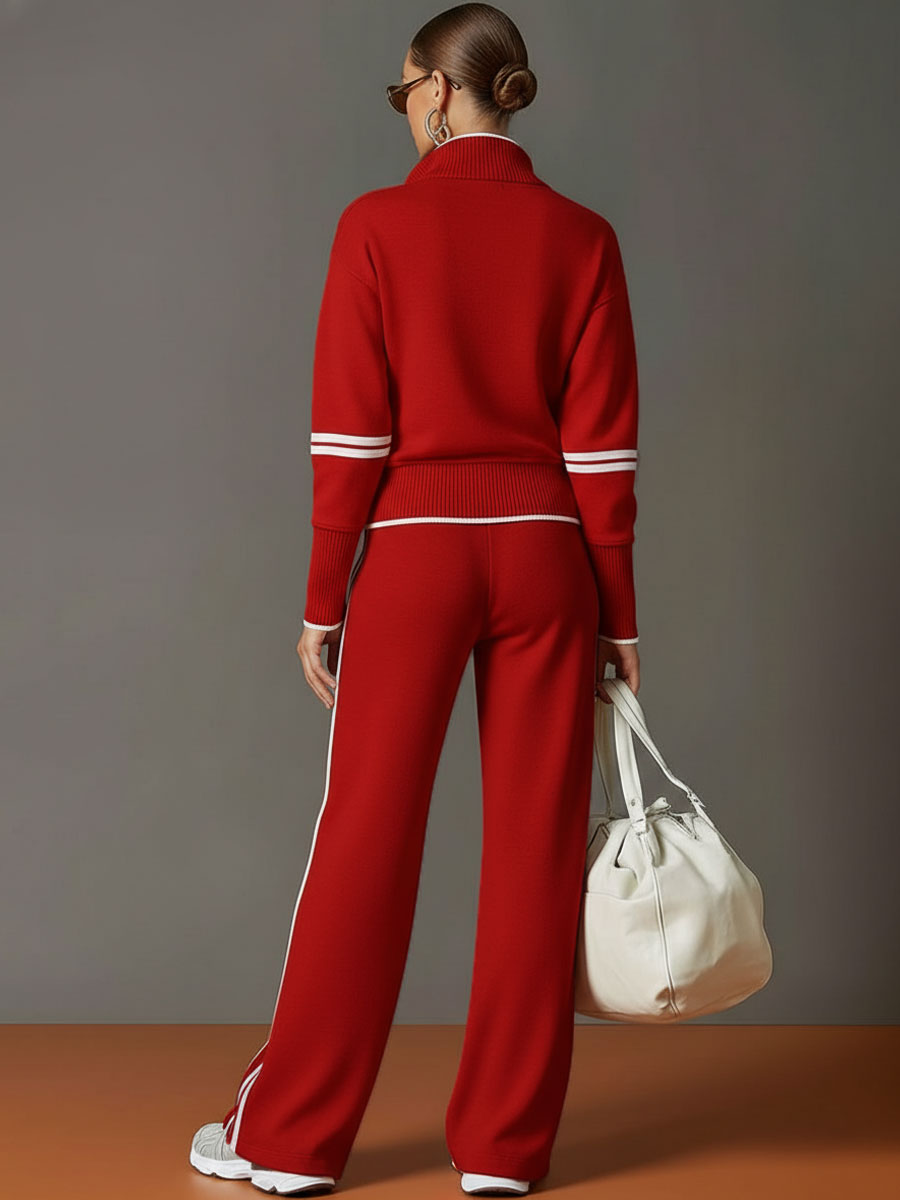 Women's Half-Zip Sweatshirt & Wide-Leg Trouser Co-Ord Set - photo 12