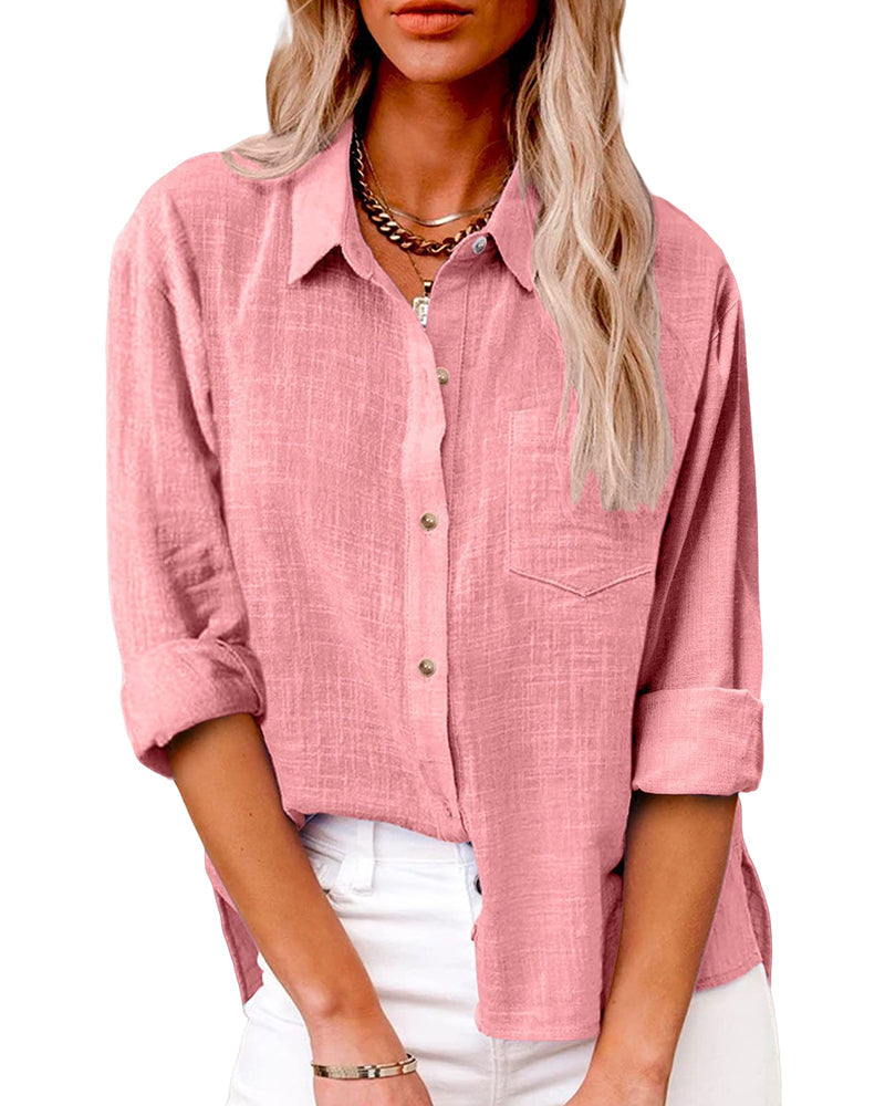 Women's Oversized Shirt with Chest Pocket