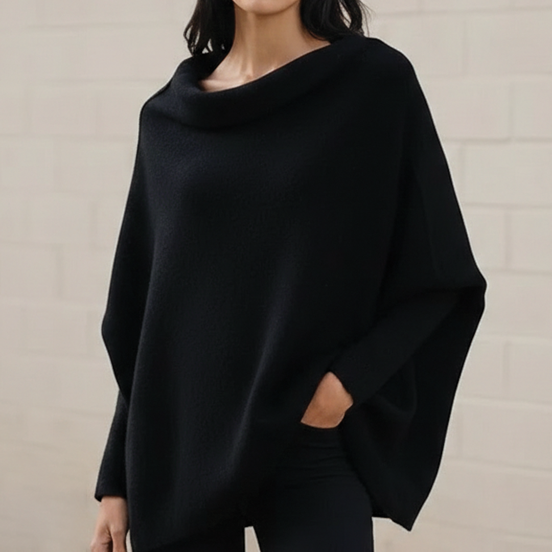 Women's Loose Knit Sweater with Dropped Shoulders