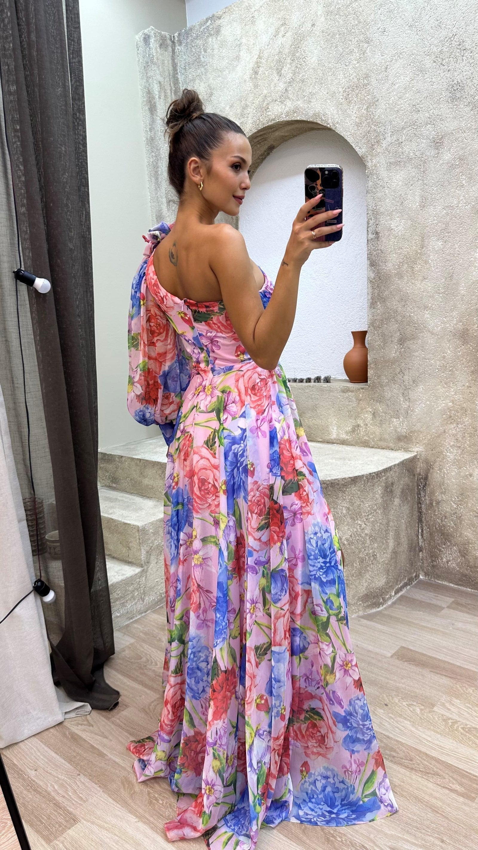 Samantha - Rochie florală pe un umăr