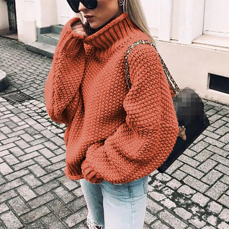 Bella - Maglione dolcevita a maglia grossa da donna