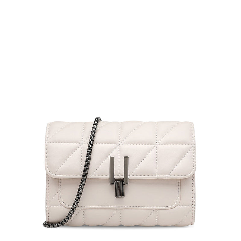 Women's Quilted Cross Body Bag - White