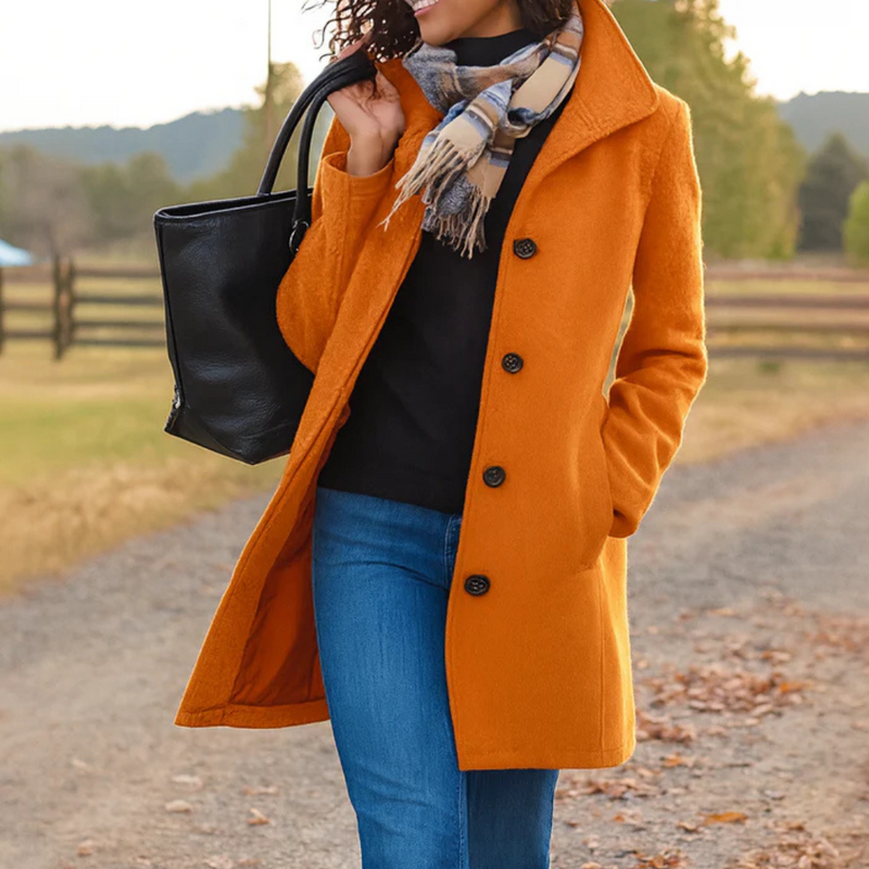 Women's Tailored Coat with Double Breasted Front