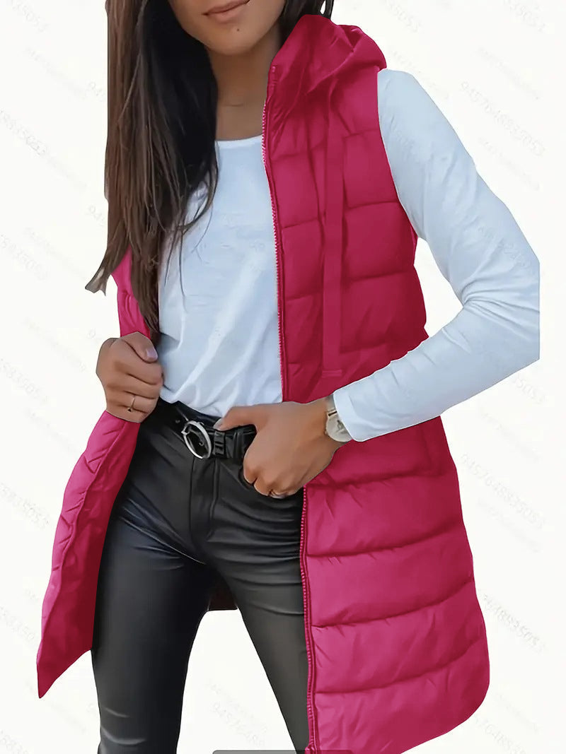 Women's Sleeveless Puffer Vest with Hood - photo 9