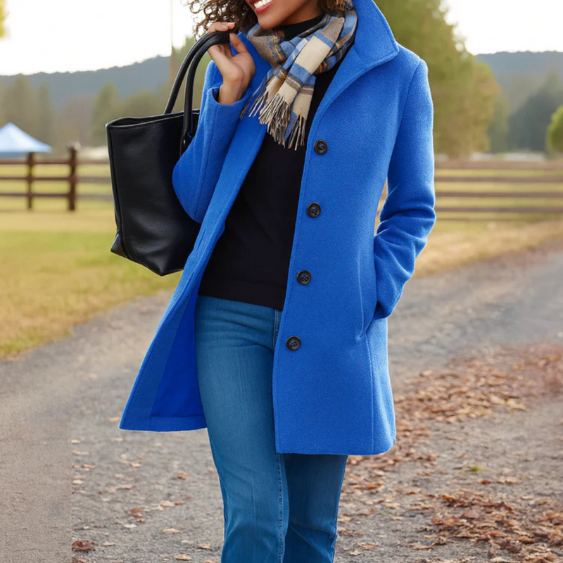 Women's Tailored Coat with Double Breasted Front