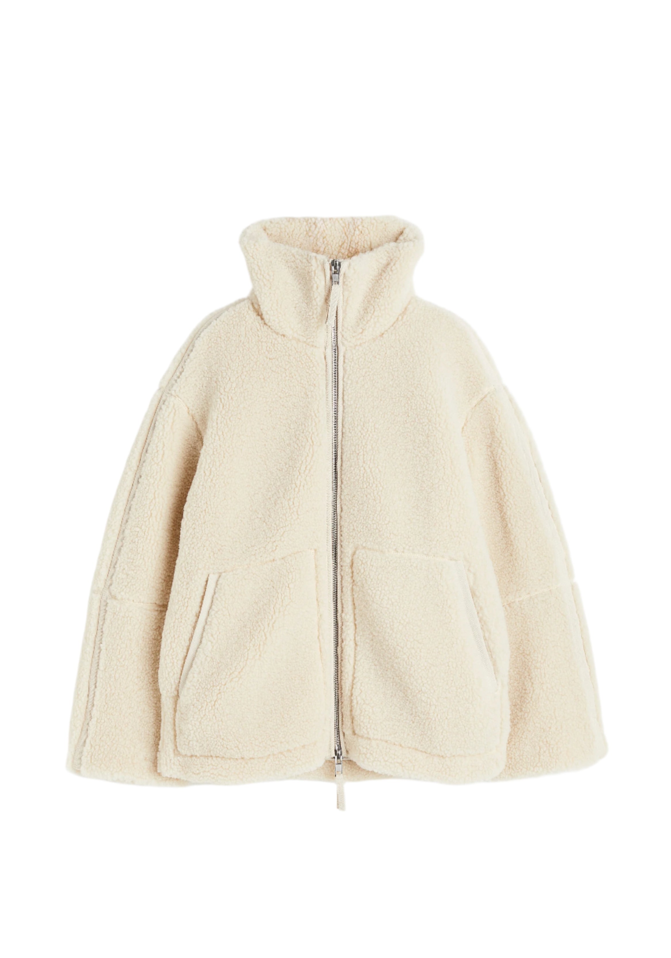 Jachetă șic oversize din fleece sherpa ultra-moale, pentru vreme rece
