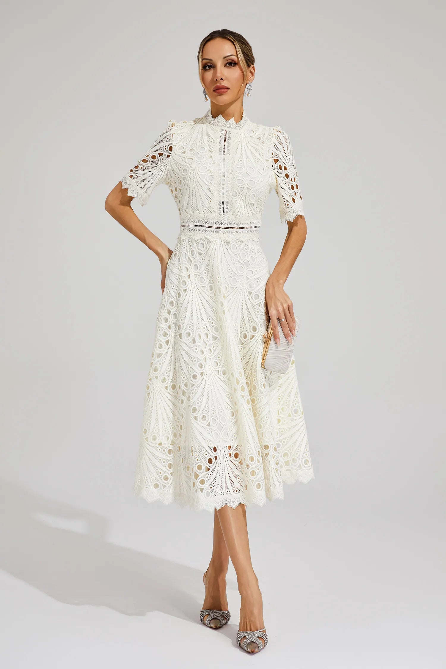 Aviana - Rochie Midi din Dantela Eleganta pentru Dama