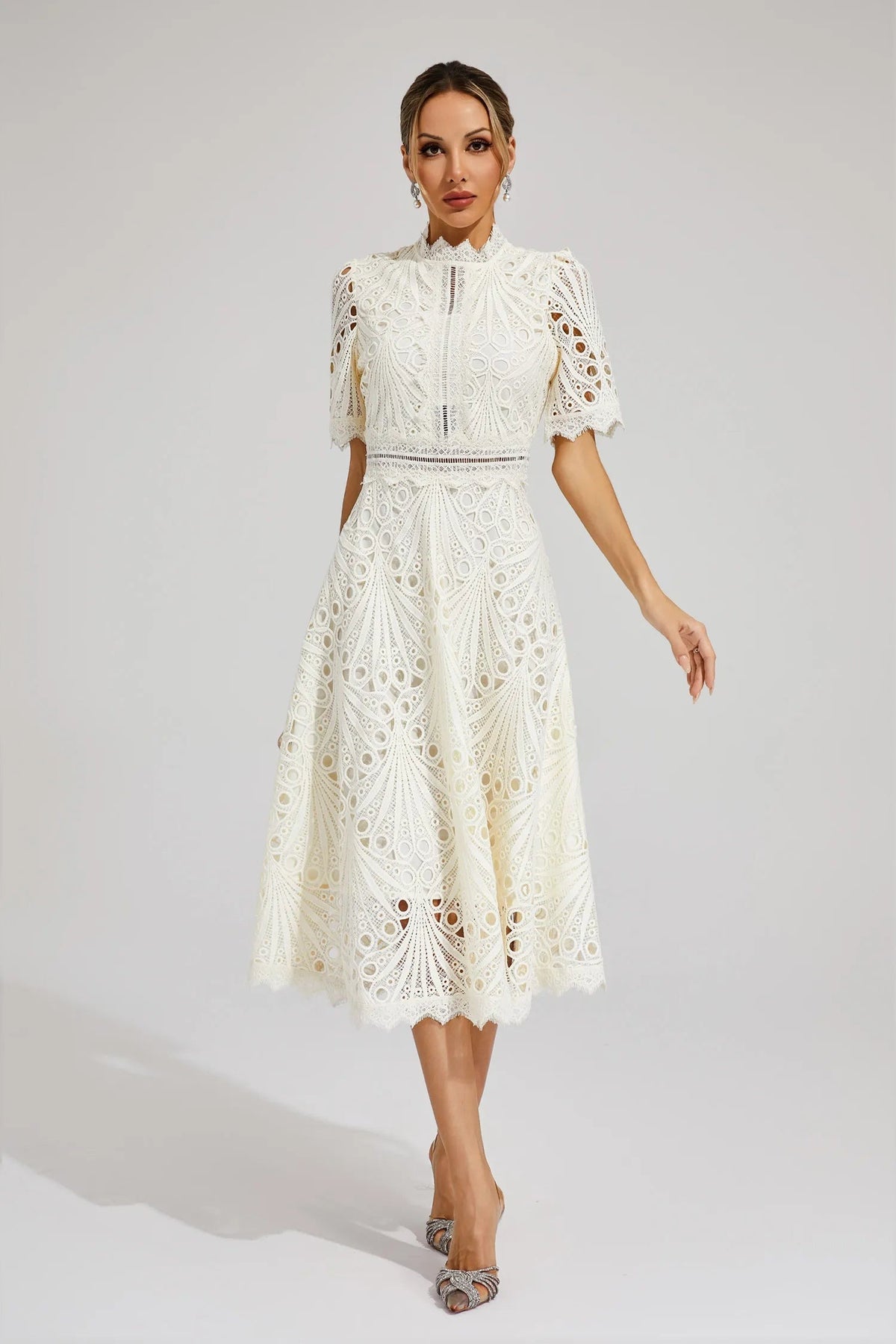 Aviana - Women's Elegant Lace Midi Dress - photo 10