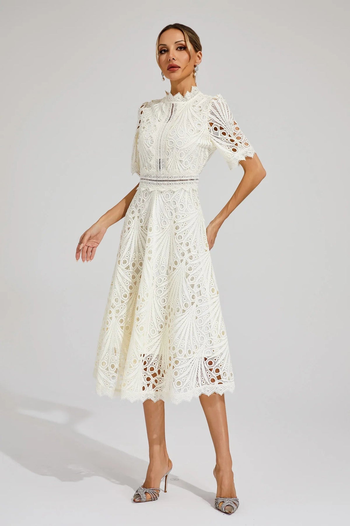 Aviana - Women's Elegant Lace Midi Dress - photo 11