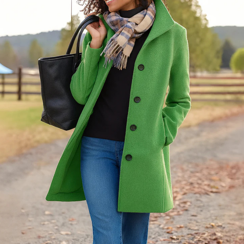 Women's Tailored Coat with Double Breasted Front