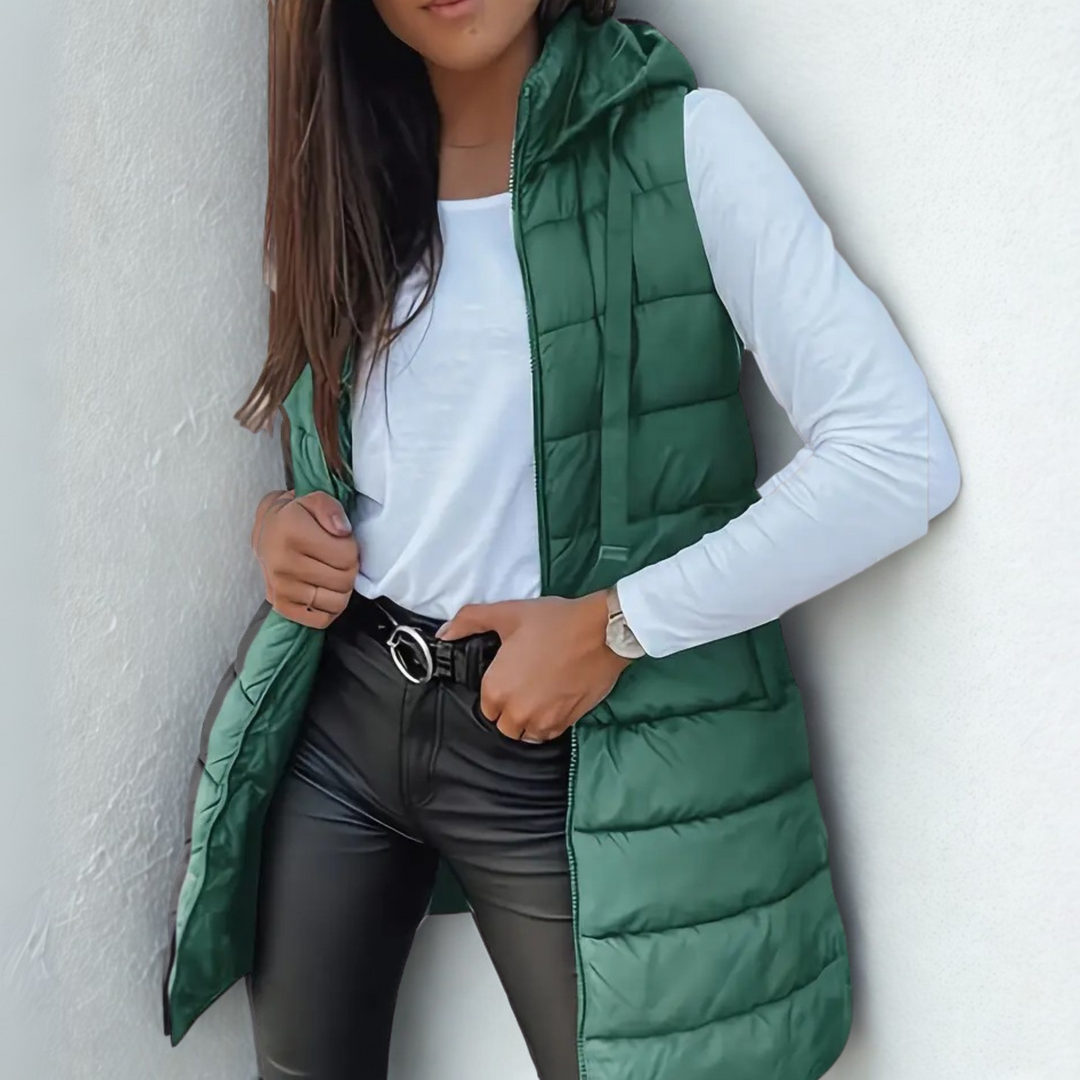 Women's Sleeveless Puffer Vest with Hood - photo 6
