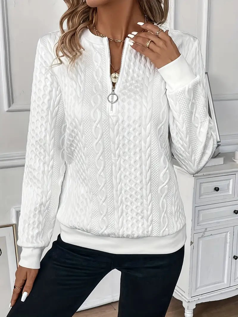 Women's Zippered Sweater with Stylish Design - photo 10