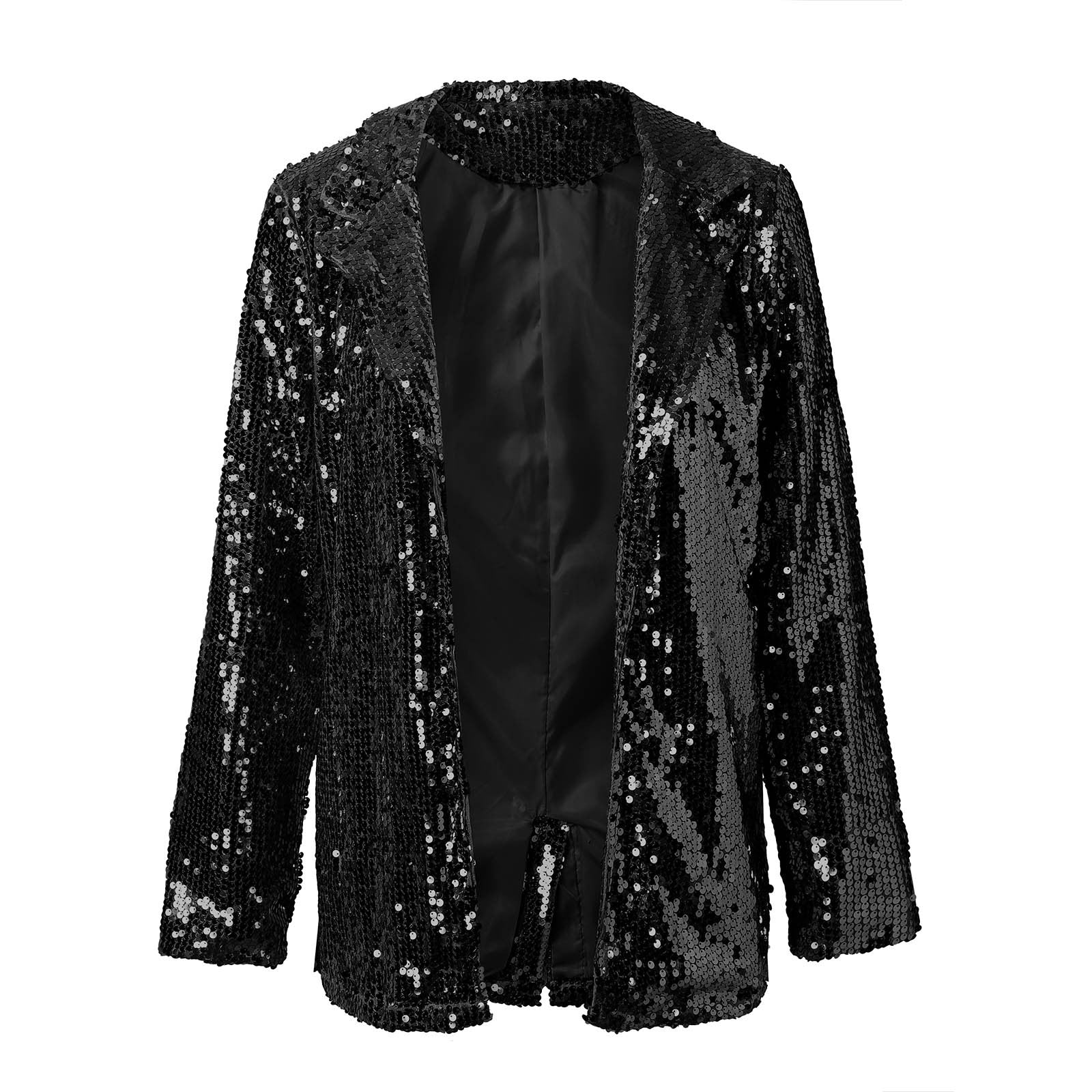 Women's Sequin Blazer with Open Front Design - photo 3