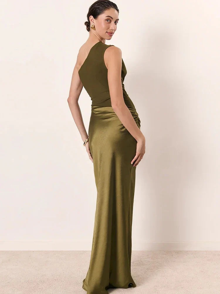 Eliza - Women's One-Shoulder Patchwork Maxi Dress - photo 10