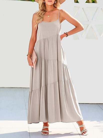 Women's Tiered Strappy Maxi Dress