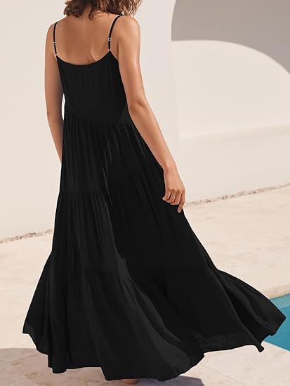 Women's Tiered Strappy Maxi Dress