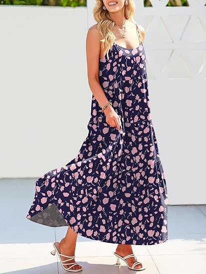 Women's Tiered Strappy Maxi Dress