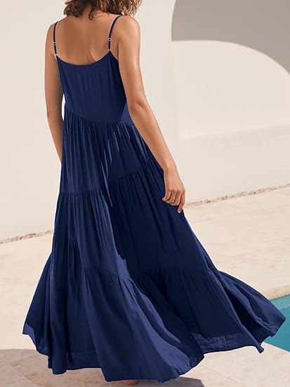 Women's Tiered Strappy Maxi Dress