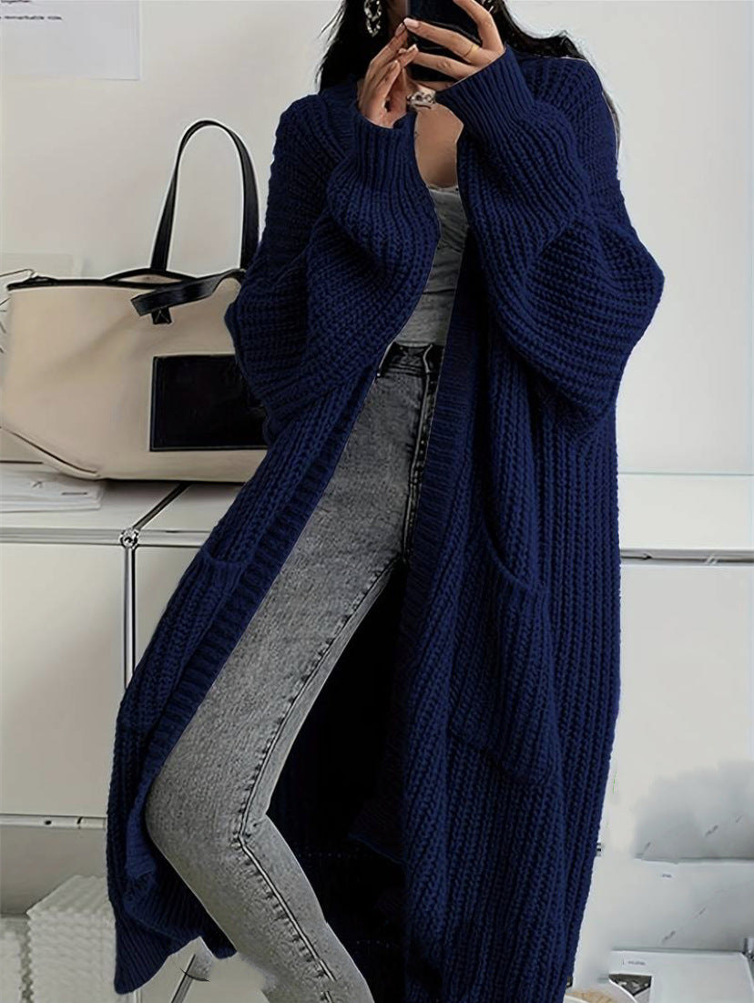 Perrine - Women's Longline Knit Cardigan with Pockets