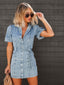 Iris | Women's Stylish Casual Denim Dress with Short Sleeves