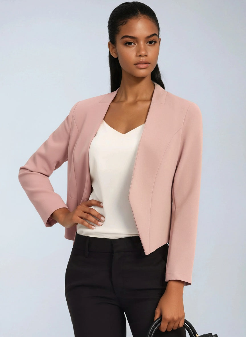 Dominika - Women's Cropped Blazer with Open Front