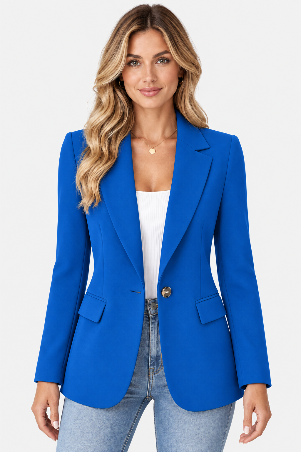 Women's Shawl Collar Tailored Blazer - Blue