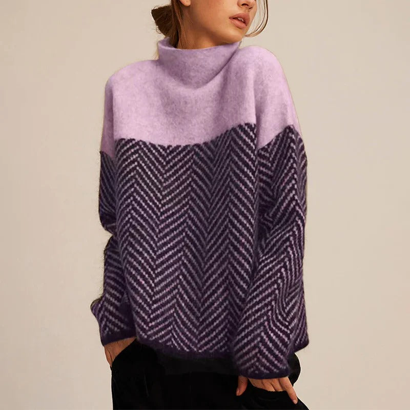 Stylish Herringbone Knit Sweater - Cozy Design - photo 3