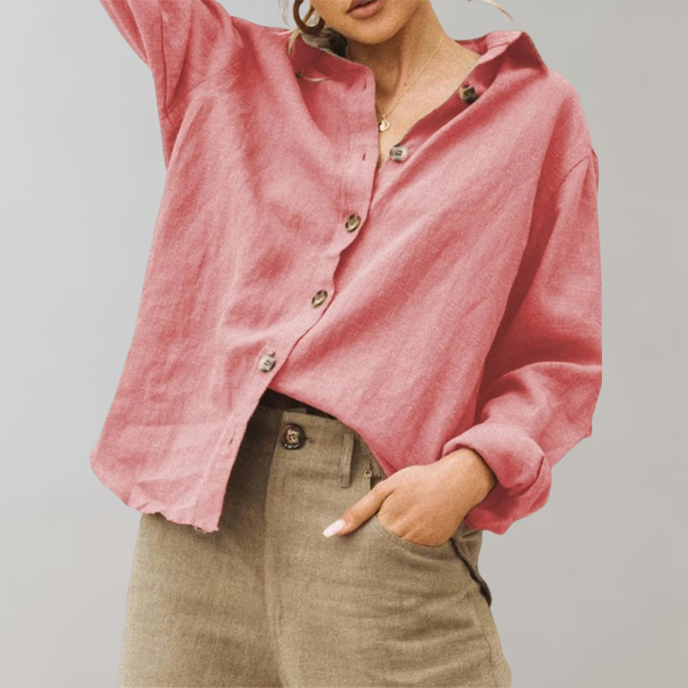 Bronwen - Women's Relaxed Shirt with Button Front