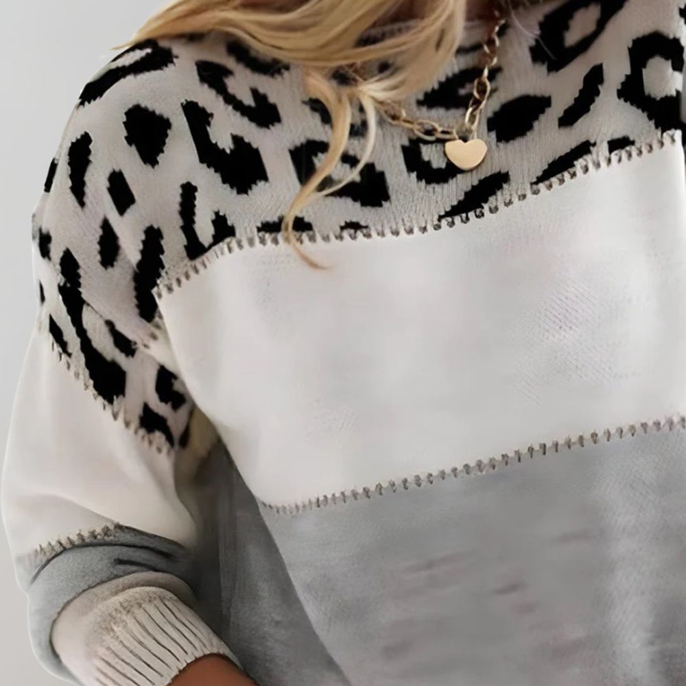 Stylový svetr s leopardím potiskem pro ženy