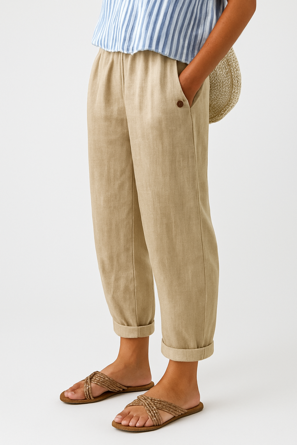 Women's Loose Fit Casual Pants with Side Pockets