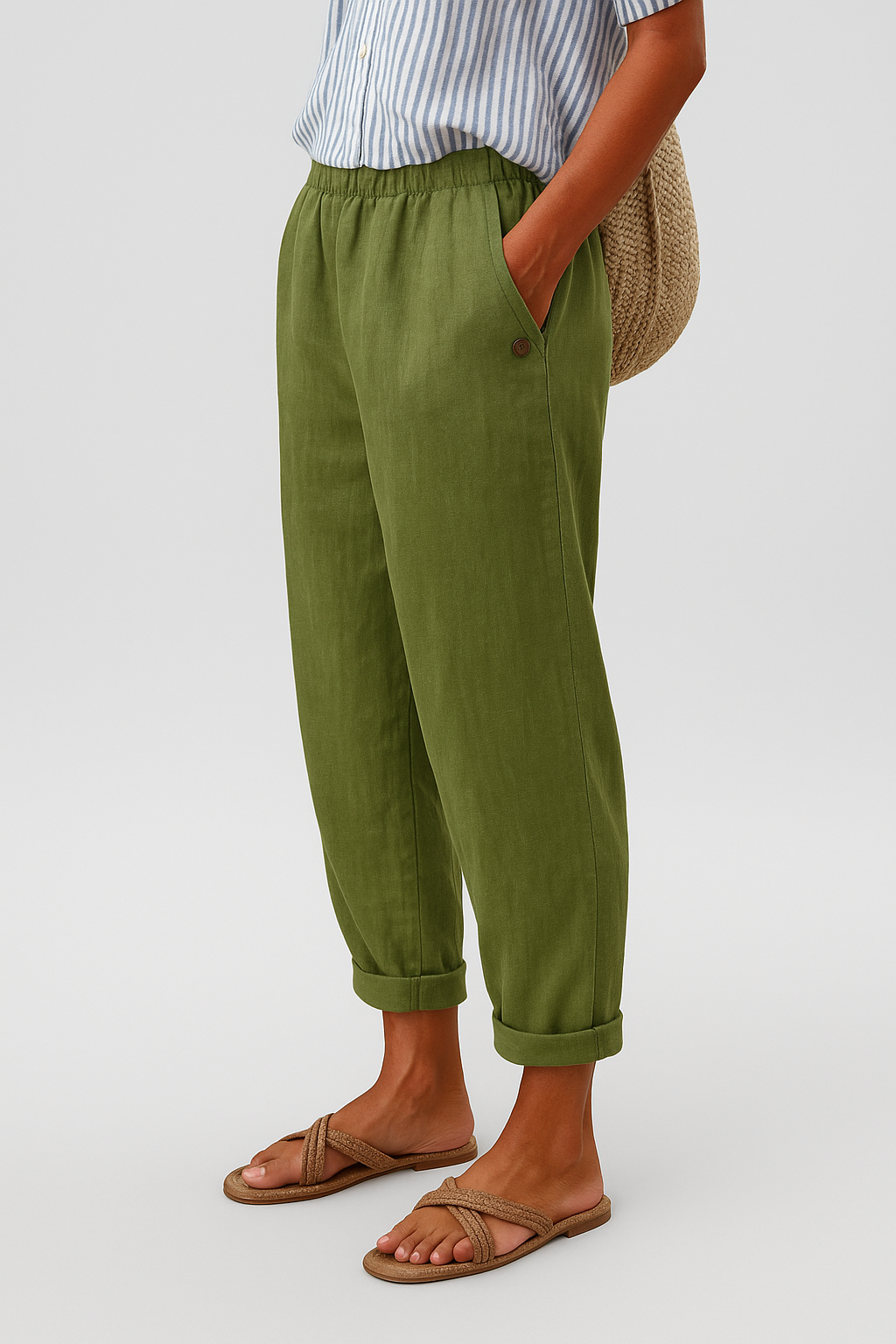 Women's Loose Fit Casual Pants with Side Pockets